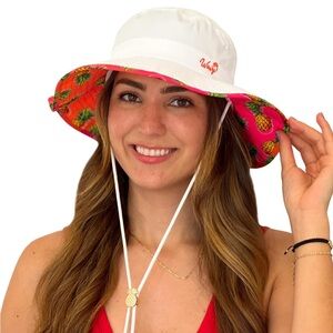 Sun hat Pink and White Pineapple sun beach Hat